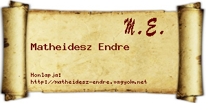 Matheidesz Endre névjegykártya